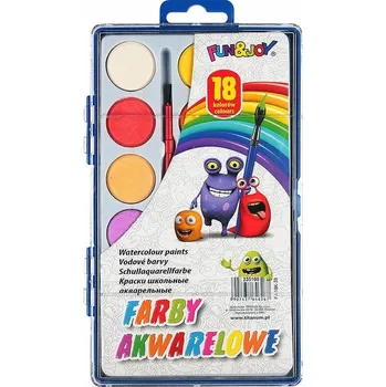 Vodová barva Akvarelové barvy 18 barev Fun&Joy