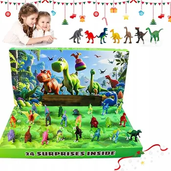 Vánoční dekorace Adventní Kalendář Vánoční pro Děti 24 Dinosauři Vláček Příslušenství