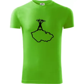 Mapa ČR - cyklista na prsou - Viper FIT - Pánské zůžené tričko - 3XL ( Apple Green )