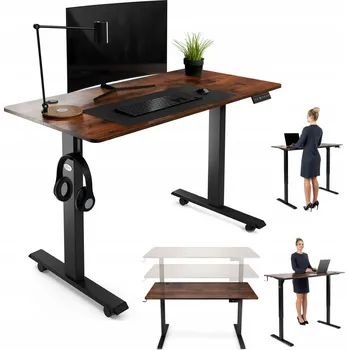 Psací stůl Elektrický psací stůl di volio hnědý s nastavitelnou výškou 125x62 cm