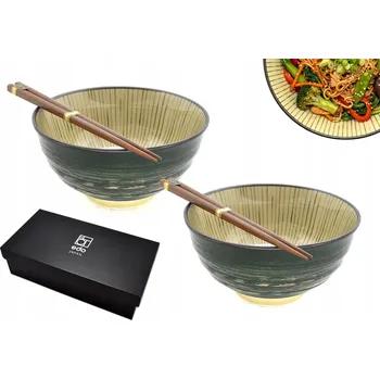 Sada 2 misek s hůlkami - Udon Midori Kiiro 800 ml BOX