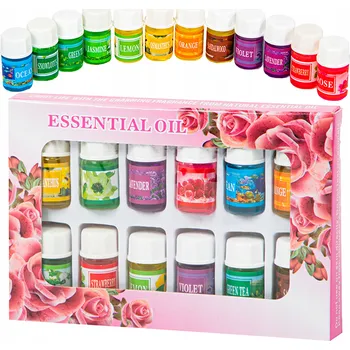 ESENCIÁLNÍ VONNÉ OLEJE PRO ZVLHČOVAČE VZDUCHU A AROMATERAPII SADA 12 Ks
