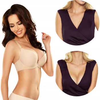 Dámské oblečení Vivisence 1041 béžová hladká podprsenka 80C PUSH-UP