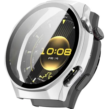 Pouzdro na mobilní telefon POUZDRO TVRZENÉ SKLO Z TVRZENÉHO SKLA PRO HUAWEI WATCH GT6 PRO 46MM MATNĚ STŘÍBRNÉ