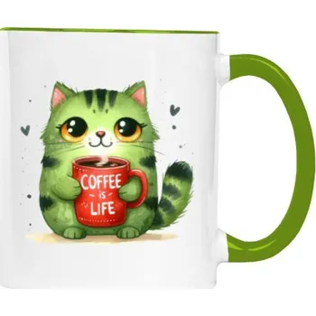 Dámské tričko Hrnek malý barevný s potiskem Kafe je život