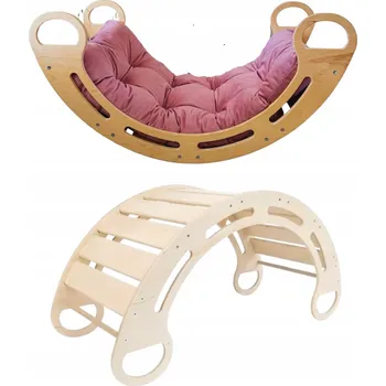 Dětská houpačka Montessori houpačka s antialergickým sametovým polštářem (v růžové barvě),