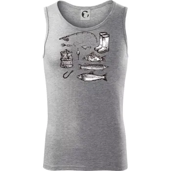 Rybářský set - Tílko pánské Core - S ( Tmavě šedý melír )