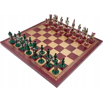 Šachy ITALSKÉ ŠACHOVÉ FIGURKY CAMEL + ŠACHOVNICE IMITACE KŮŽE ZLATÁ/ČERNÁ 33X33 CM