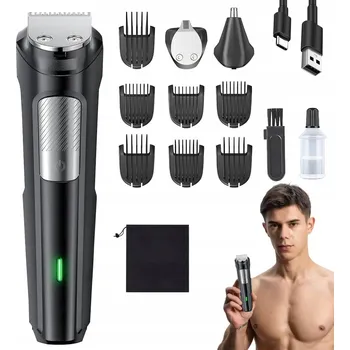 STROJEK NA VLASY ZASTŘIHOVAČ HOLICÍ STROJEK NA TĚLO VOUSŮ BRADKY SADA NÁSTAVCŮ