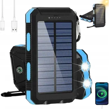 Powerbanka SOLÁRNÍ POWERBANKA VODĚODOLNÁ A PRACHUVZDORNÁ 30000MAH MODRÁ