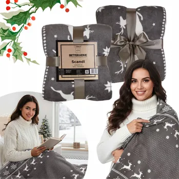 deka Deka DOMAREX polyester 130 cm x 170 cm bílá, šedá