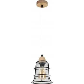 Dřevěné závěsné svítidlo BRITOP Lighting 1xE27 Max.60W Průhledné stínidlo