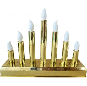 Vánoční svícen Lilin Vánoční mini svícen - 7 žárovek (teplá bílá) Zlatá