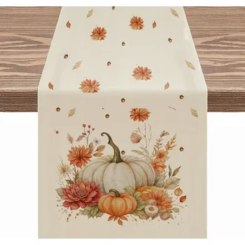 ubrus Běžec na stůl lavici podzimní listí ubrus 40x120 vánoční