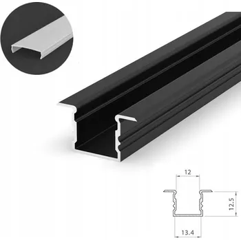 LED osvětlení Hliníkový profil TECH-LIGHT P18-2 černý 2m