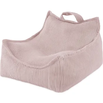 Křeslo PLUSH NEST Dětské čtvercové křesílko Puffy Manšestr 77 × 67 × 50 cm světle růžové