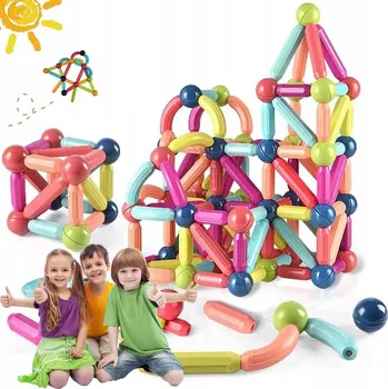 ostatní stavebnice DÁRKOVÁ SADA MAGNETICKÝCH STAVEBNICE , STAVEBNÍCH DÁREK A PUZZLE, 64 KUSŮ