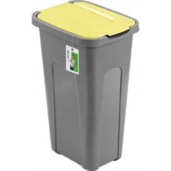 Odpadkový koš Šedý Odpadkový koš 30l s víkem PAFEN pro třídění odpadu - Žlutý