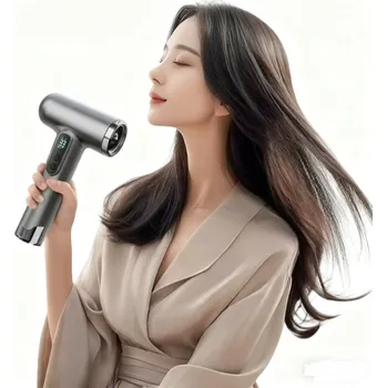 Fén Přenosný bezdrátový fén na vlasy s akumulátorem a USB nabíjením šedý