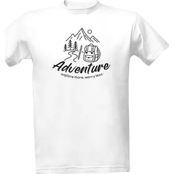 Tričko s potiskem Adventure- objevuj víc, stresuj míň pánské