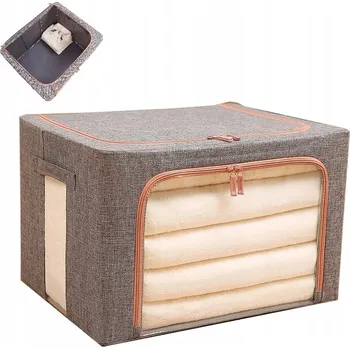 Úložný box Úložný box do šatny, obal na povlečení, vyztužený, šedý, 100 l
