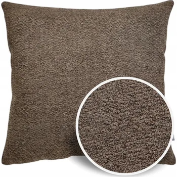 Polštář DEKORATIVNÍ povlak na polštář moka hnědá struktura 50x50 cm