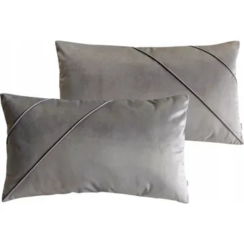 Povlak na dekorativní polštářek Dekorační povlak na polštář Boho, sametový velur, šedý, sada P+L 40x50 cm