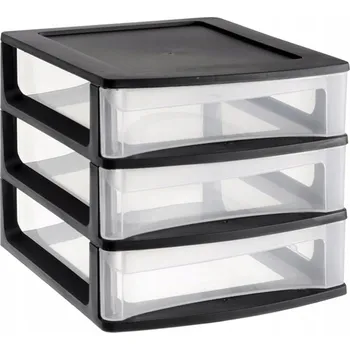 Koupelnový nábytek Modulární skříňka se 3 zásuvkami A6 úzká ČERNÁ