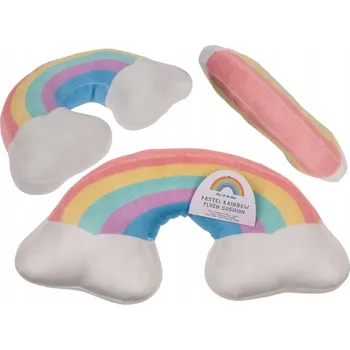 Polštář Oboustranný Polštář DUHA PASTELOVÁ Barevný Duhový 28 x 16 cm Dekorace