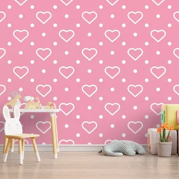 Tapeta Sablio Tapeta Srdce a tečky - 125x75 cm