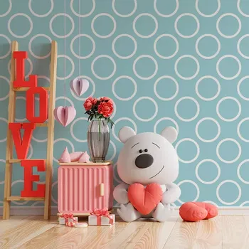 Tapeta Sablio Tapeta Bílé kruhy - 125x75 cm