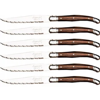 Nůž Laguiole na steaky z nerezové oceli, 6 kusů v dřevěném bloku #3