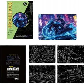 Obraz Sada 4 ks Obrázek Stírací Magický Svítící Stírací Los 28,5x21 cm