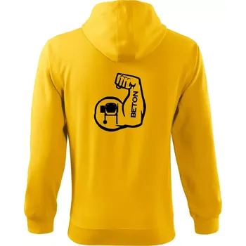 Pánská mikina Beton svaly - Mikina s kapucí na zip trendy zipper - XL ( Žlutá )