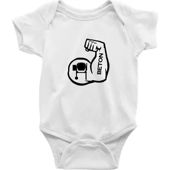 Kojenecké oblečení Beton svaly - Body kojenecké s krátkým rukávem - Krátký r. 6-12 mes ( Bílá )