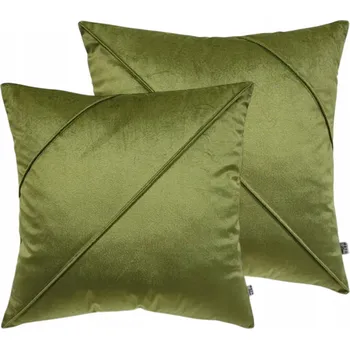 Obraz DEKORAČNÍ POVLEČENÍ sametové velurové zeleň olivově zelené sada 60x60