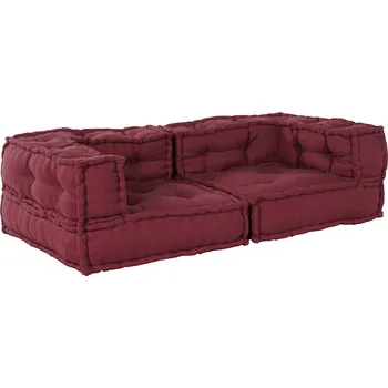 Pohovka vidaXL 2místná modulární pohovka Maroon 140x70x36 Látka