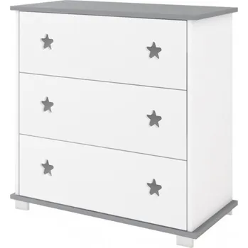 Komoda Komoda hvězdičky - bílá/ šedá