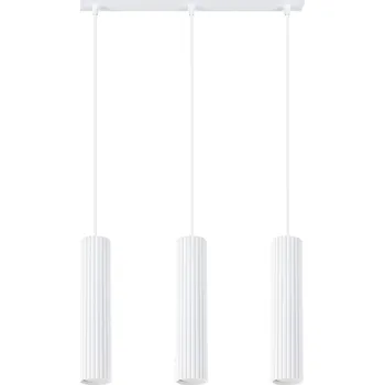 Závěsné svítidlo Karbon, 3x bílé kovové stínítko