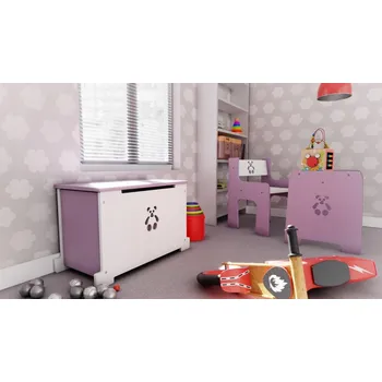 úložný prostor na hračky Dětská truhla na hračky méďa růžový