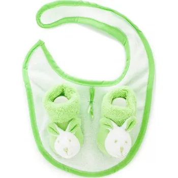 Kojenecká souprava Kojenecký dárkový set bryndák + ponožky zelená