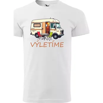 Sablio Tričko s potiskem Výletíme - bílé 5XL