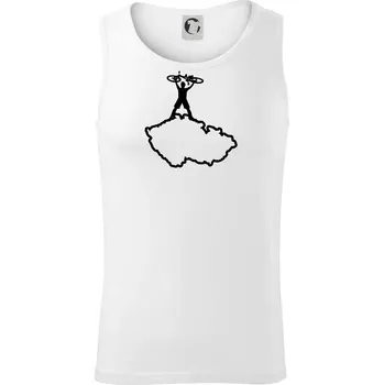 Mapa ČR - cyklista na prsou - Tílko pánské Core - L ( Bílá )