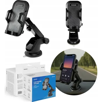 Držák do auta na telefon na sklo SAVIO CH-04 ŠIROKÁ KOMPATIBILITA