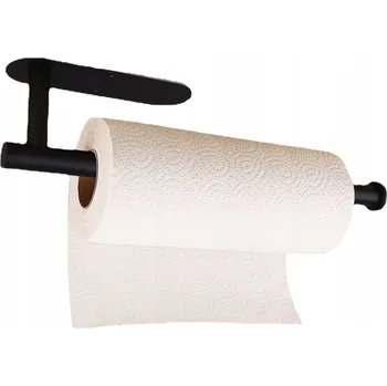 Věšák Držák věšák na kuchyňské utěrky papírové kovový černý samolepicí
