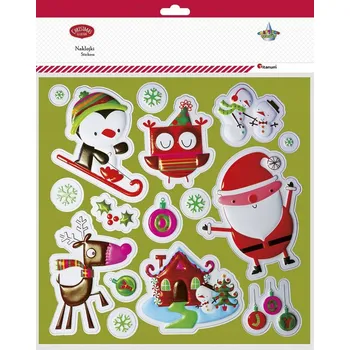 Vánoční dekorace SAMOLEPKY SANTA Mikuláš SOVA VYPOUKLETÉ VÁNOČNÍ TON1008 1 6 Ks