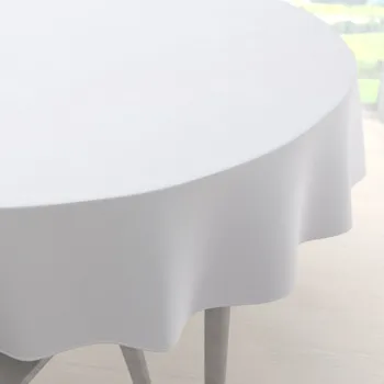 ubrus Teflonový kulatý ubrus TF-068 Bílý bez vzoru Ø 40 cm