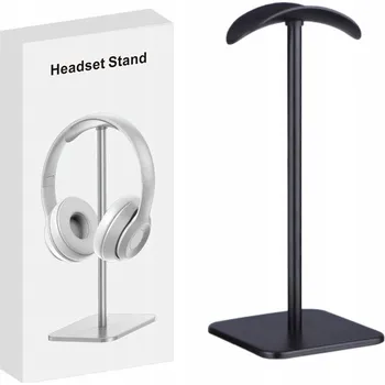 Sluchátka PEVNÝ KOVOVÝ STABILNÍ STOJAN PREMIUM NA SLUCHÁTKA UNIVERZÁLNÍ ČERNÝ
