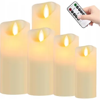 Svíčka 5X LED SVÍČKA S EFEKTEM PLAMENE A DÁLKOVÝM OVLÁDÁNÍM