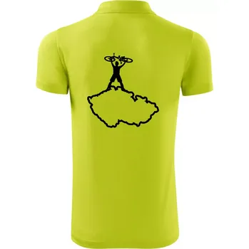 Pánská košile Mapa ČR - cyklista na prsou - Polokošile Victory sportovní (dresovina) - XL ( Limetková )